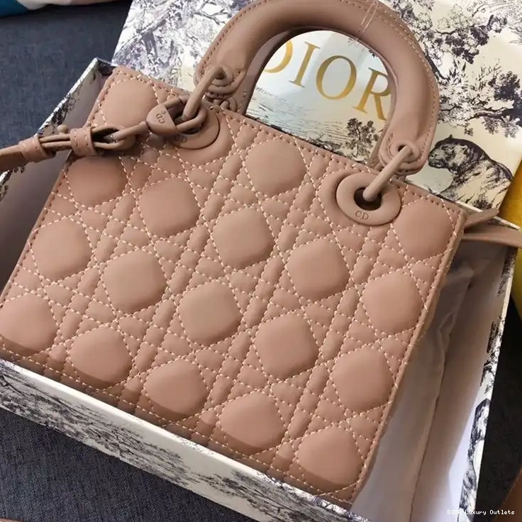 Cheap Dior Bag ABCDior Cannage Apricot My Ultramatte Lady Calfskin 0519 Luxury